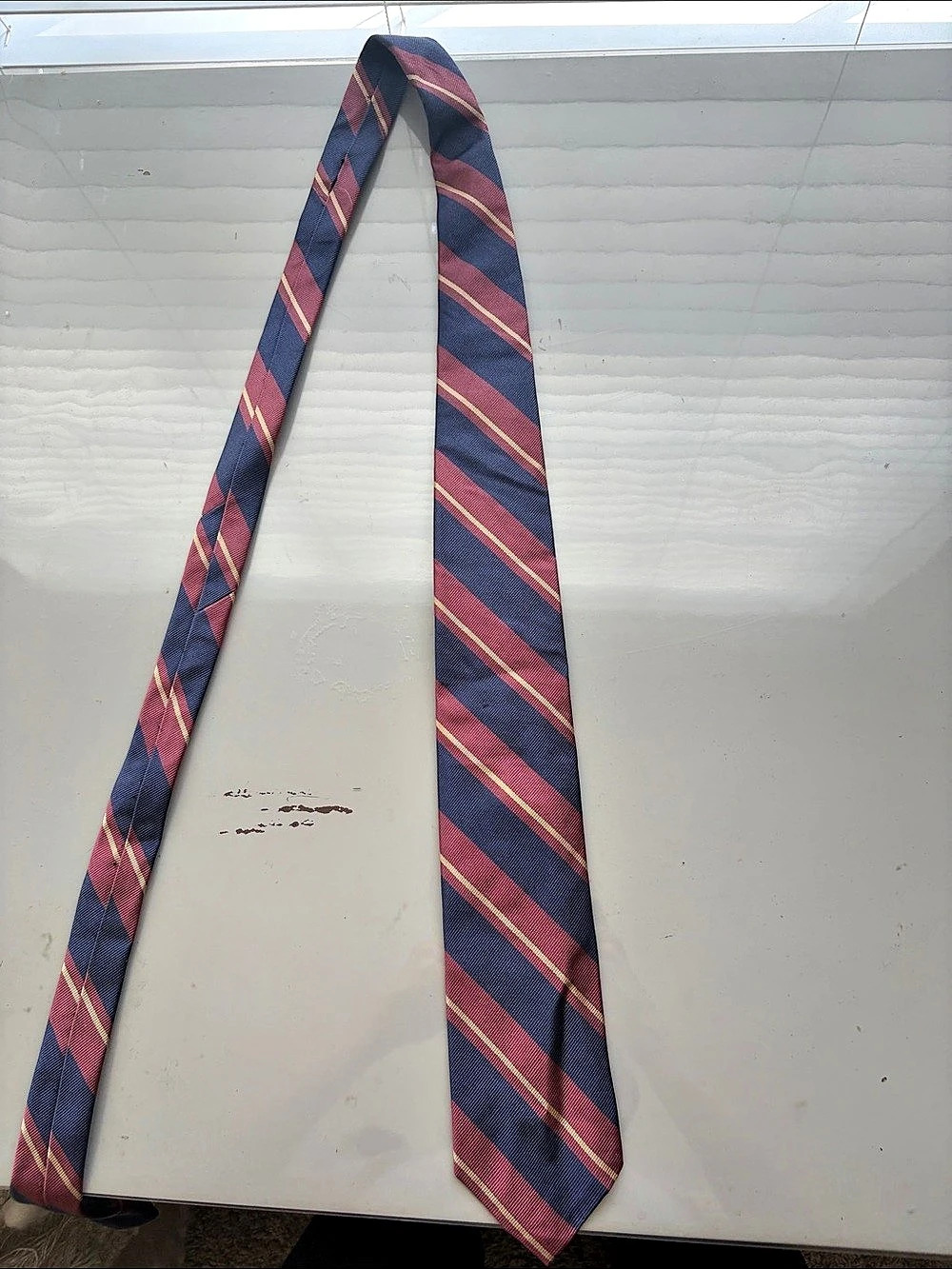 Louis Quatorze Striped Silk Tie in Blue & Red